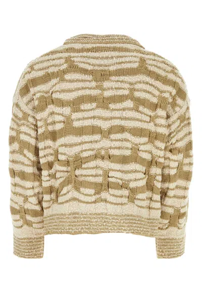 Bottega Veneta Embroidered Cotton Blend Sweater In Dovebirch