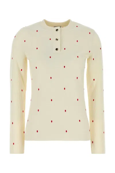 Bottega Veneta Embroidered Cotton Blend Sweater In Neutral