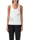Bottega Veneta Embroidered Cotton Tank Top In White