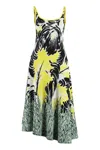 Bottega Veneta Embroidered Jacquard Dress With Open Back
