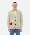 Bottega Veneta Embroidered Linen Cardigan In Dove