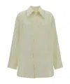 Bottega Veneta English Embroidery Linen Shirt In Nude