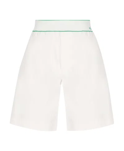 BOTTEGA VENETA BOTTEGA VENETA CONTRAST STITCHED LOGO EMBROIDERED SHORTS