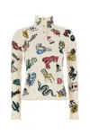 Bottega Veneta Embroidered Stretch Wool Blend Sweater