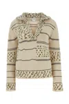 Shop Bottega Veneta Embroidered Wool Blend Polo Shirt In Multicosoapstone