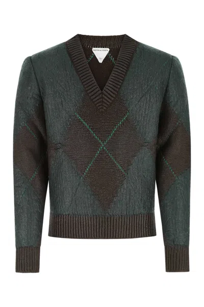 Bottega Veneta Embroidered Wool Blend Sweater In Multicolor