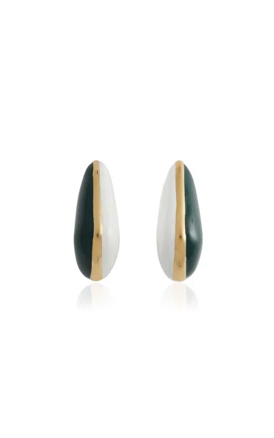 Bottega Veneta Enameled 18k Gold-finish Sterling Silver Earrings