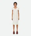 Bottega Veneta English Embroidery Viscose And Silk Dress In Chalk