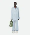 Bottega Veneta English Embroidery Viscose And Silk Shirt In River/cloud