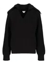 Bottega Veneta English Ribbed Cotton Sweater Knitwear Black In Black