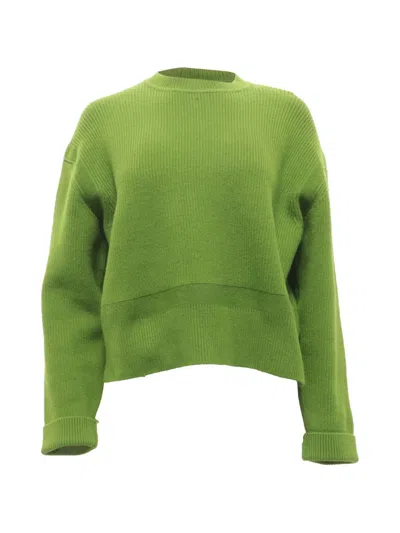 Pre-owned Bottega Veneta English Ribbed-knit Sweater In Green