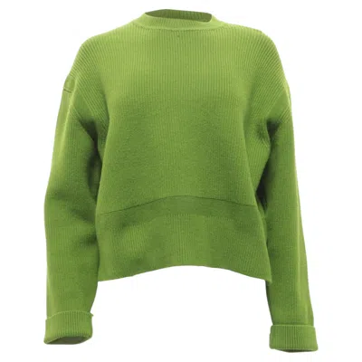 Pre-owned Bottega Veneta English Ribbed-knit Sweater In Olive Cashmere In Green