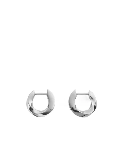 Bottega Veneta Essential Knot Loop Earrings In Silver