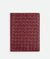 Bottega Veneta Large Intrecciato Notebook Cover In Bordeaux