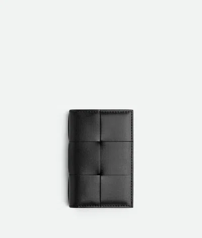 Bottega Veneta Cassette Flap Card Case In Black