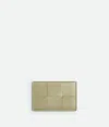 Bottega Veneta Khaki Credit Card Holder In Travertine