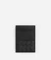 Bottega Veneta Intrecciato Card Case With Coin Case In Black