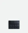 Bottega Veneta Intrecciato Credit Card Case In Deep Blue