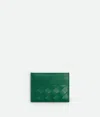 Bottega Veneta Intrecciato Credit Card Case In Green