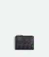 Bottega Veneta Intrecciato Leather Card Holder In Noir