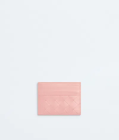 Bottega Veneta Intrecciato Credit Card Case In Pink