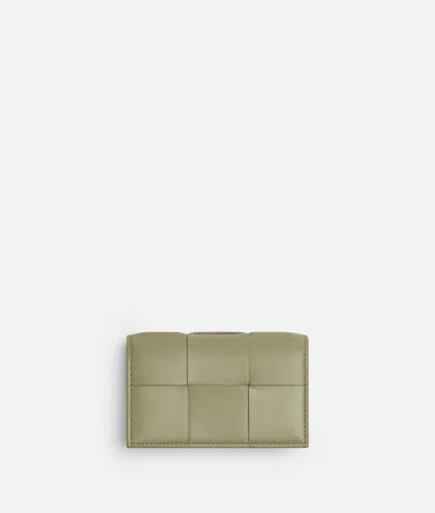 Bottega Veneta Cassette Business Card Case In Travertine