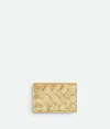 Bottega Veneta Intrecciato Business Card Case In Yellow