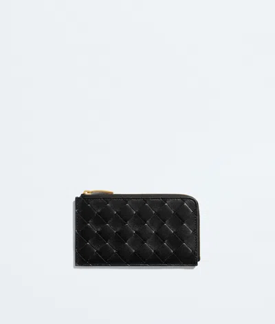 Bottega Veneta Bottega  Veneta Intrecciato L-zipped Card Case In Black