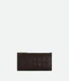 Bottega Veneta Intrecciato Long Zipped Card Case In Brown