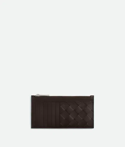 Bottega Veneta Intrecciato Long Zipped Card Case In Brown