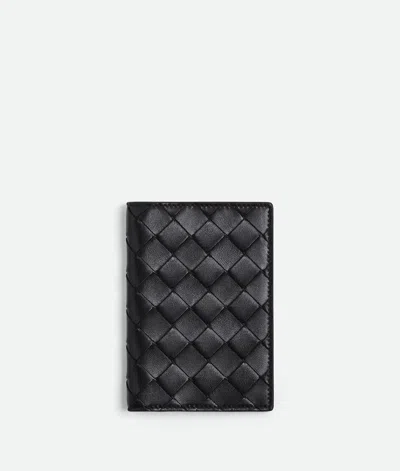 Bottega Veneta Intrecciato Passport Case In Black