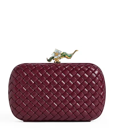 Bottega Veneta Exclusive Lambskin Flower Minaudiere Clutch Bag In Brown
