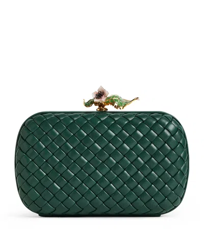 Bottega Veneta Exclusive Lambskin Flower Minaudiere Clutch Bag In Green