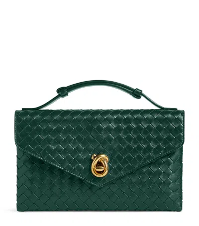 Bottega Veneta Exclusive Lambskin Knot Lock Top-handle Bag In Green