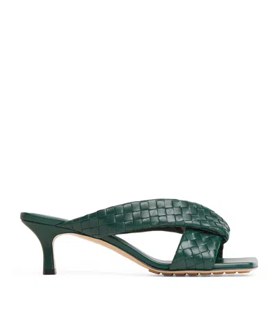 Bottega Veneta Exclusive Leather Intrecciato Riva Mules 50 In Green