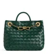 Bottega Veneta Exclusive Small Lambskin Andiamo Shoulder Bag In Green