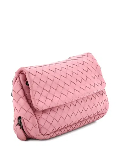 Pre-owned Bottega Veneta Expandable Chain Intrecciato Nappa Small Crossbody Bag In Black