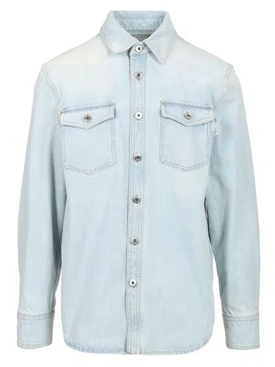 Bottega Veneta Extra Bleach Wash Denim Shirt Shirts Light Blue