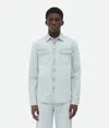 Bottega Veneta Extra Bleached Denim Overshirt In Light Blue