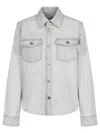 Bottega Veneta Womens Extra Bleached Denim Jacket Light Blue In Blue