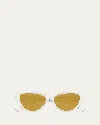Bottega Veneta Bv1319s Eye Logo-print Acetate Sunglasses In White