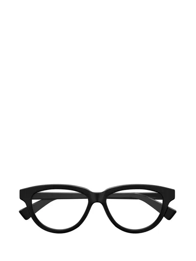 Bottega Veneta Oval Frame Glasses Glasses In Black-black-transparent