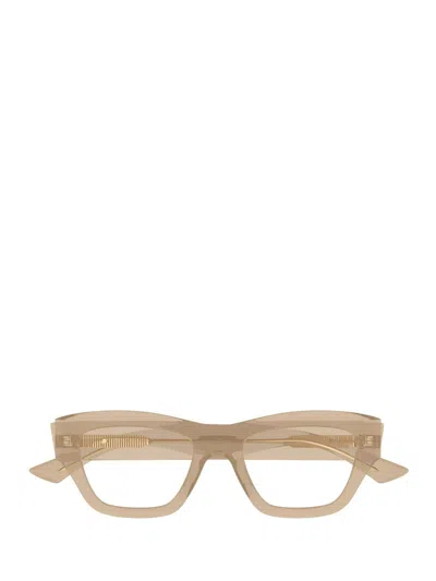 Bottega Veneta Eyewear Rectangular Frame Glasses In Nude
