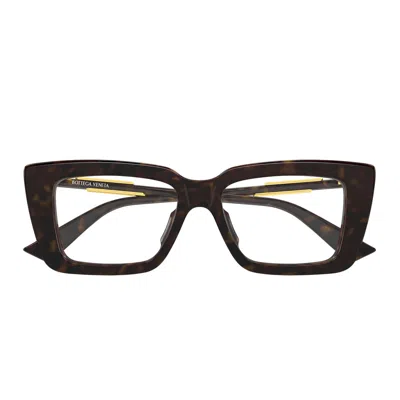 Bottega Veneta Eyeglasses Bv1448 O 002 Brown/transparent Woman In White