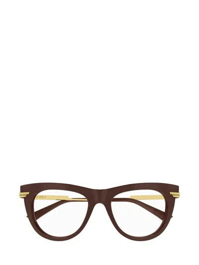 Bottega Veneta Bv1297o Linea Minimalist 003 Burgundy Gold Gloves In Red