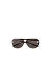 Bottega Veneta Eyewear Aviator Frame Sunglasses In Brown