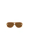 Bottega Veneta Women Two-tone Acetate And Metal Sunglasses In Brown