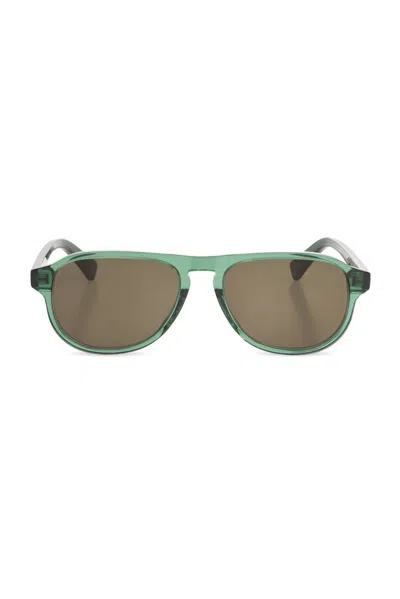 Bottega Veneta Eyewear Aviator Frame Sunglasses In Green