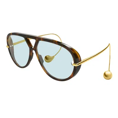 Bottega Veneta Brown Drop Aviator Sunglasses In 007 Havana