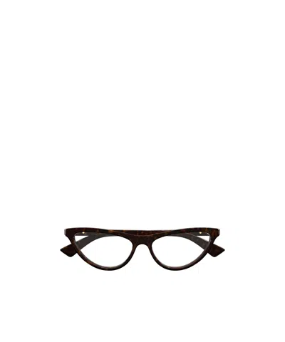 Bottega Veneta Eyewear Cat Eye Fame Glasses In Brown